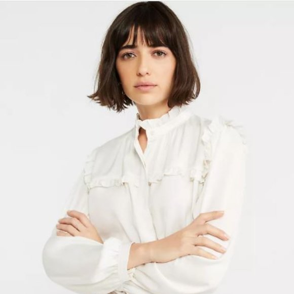 Ann Taylor Tops - Ruffle Yoke Top Satin